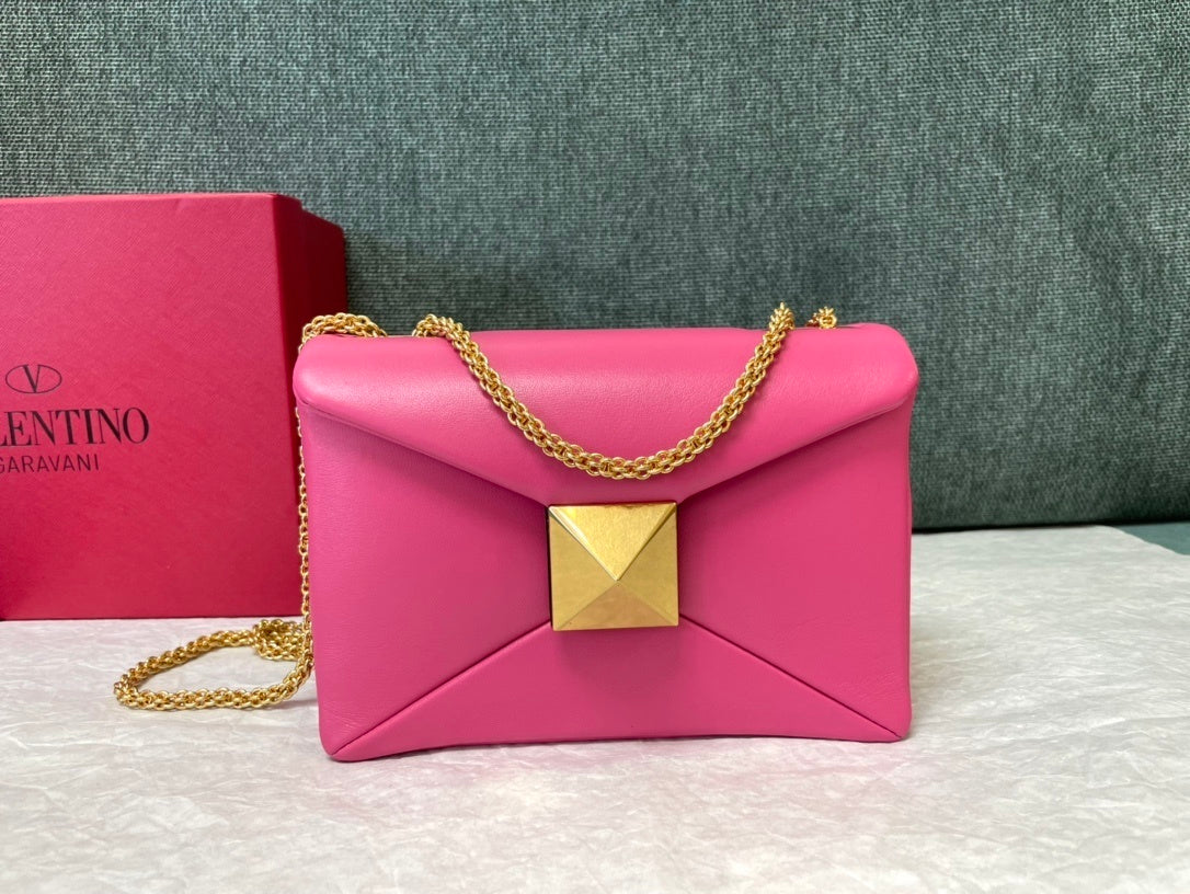 VALENTINO Lambskin Chain Tofu Bag
