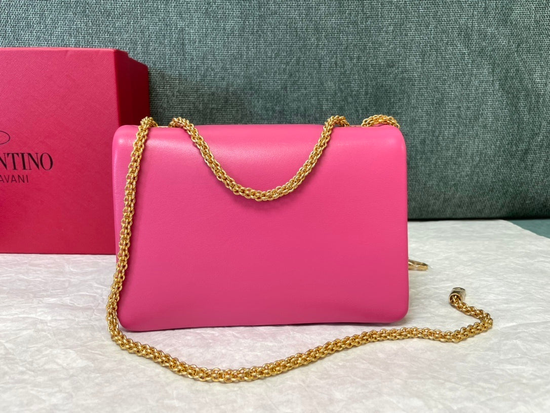 VALENTINO Lambskin Chain Tofu Bag