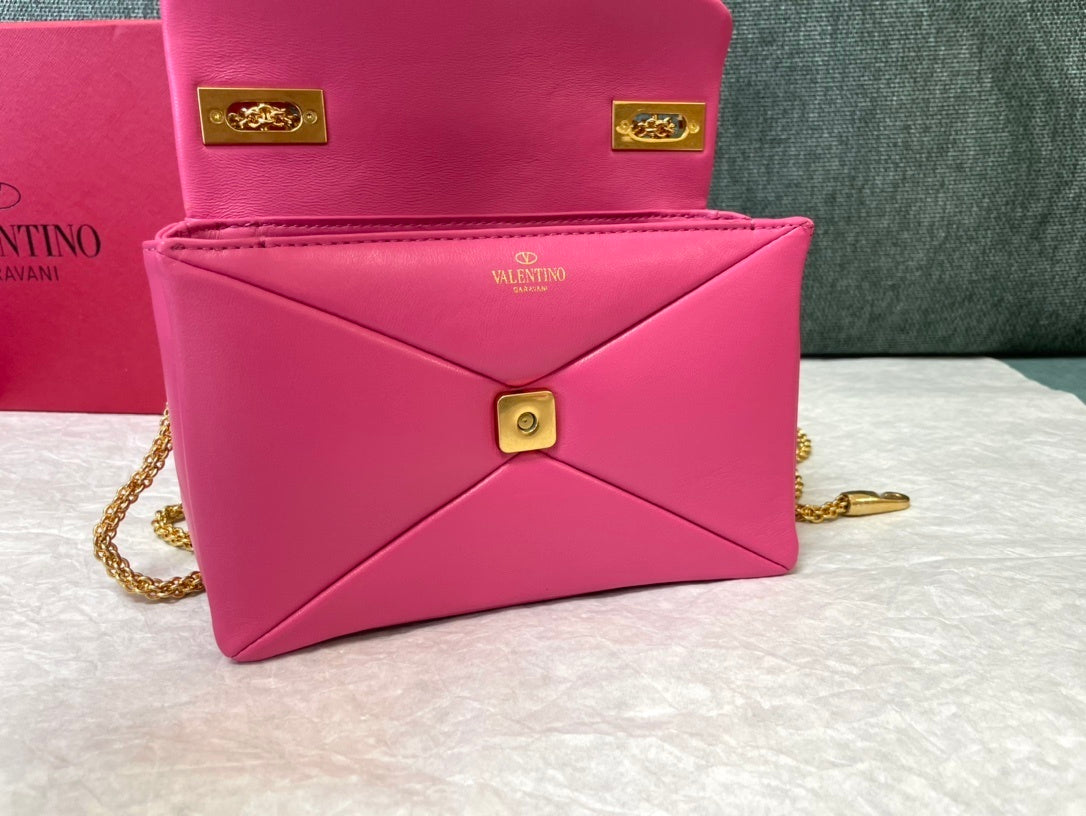 VALENTINO Lambskin Chain Tofu Bag