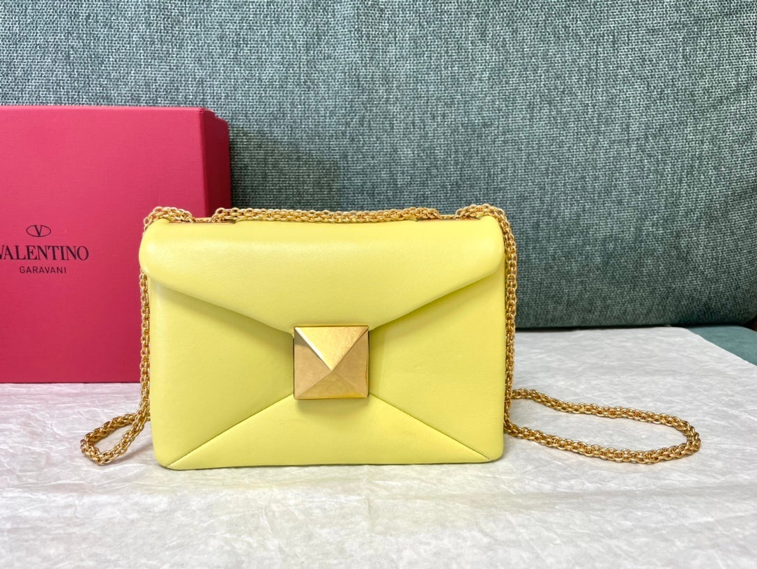 VALENTINO Lambskin Chain Tofu Bag