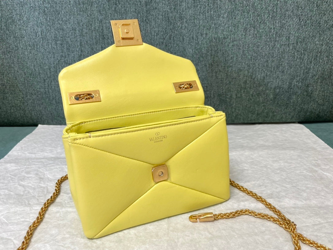 VALENTINO Lambskin Chain Tofu Bag