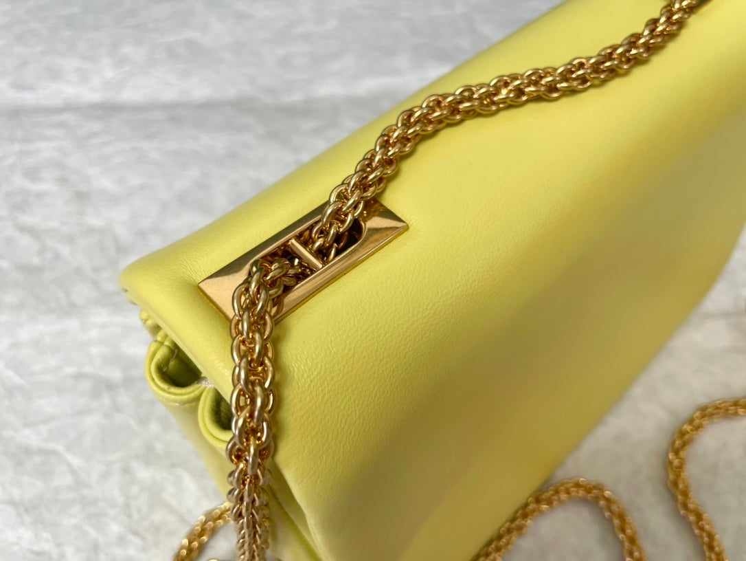 VALENTINO Lambskin Chain Tofu Bag