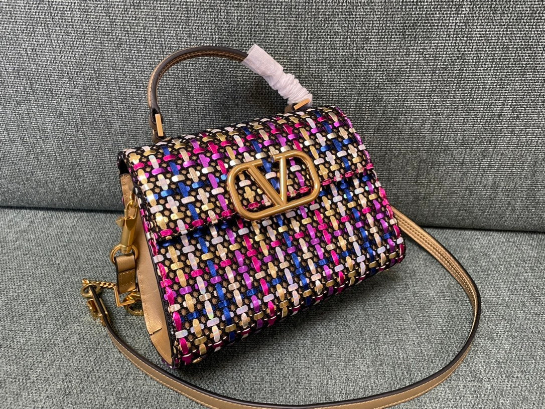 VALENTINO Garavani VSLING Handwoven Top Handle Crossbody Bag