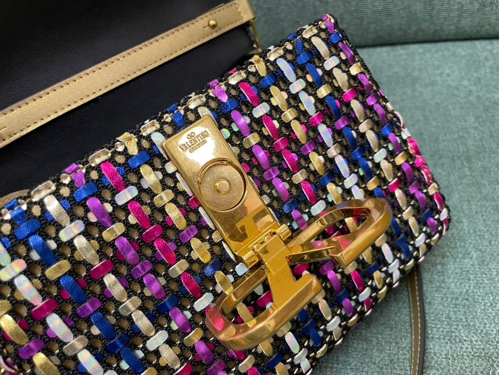 VALENTINO Garavani VSLING Handwoven Top Handle Crossbody Bag