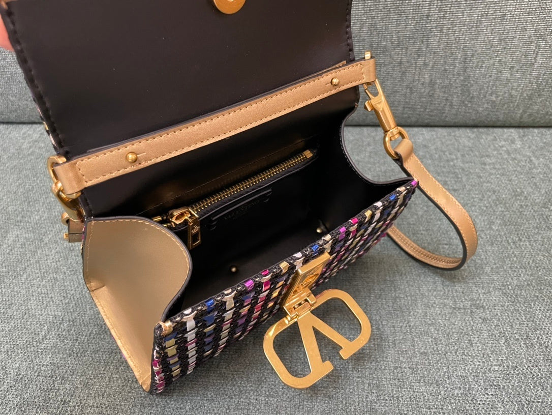 VALENTINO Garavani VSLING Handwoven Top Handle Crossbody Bag