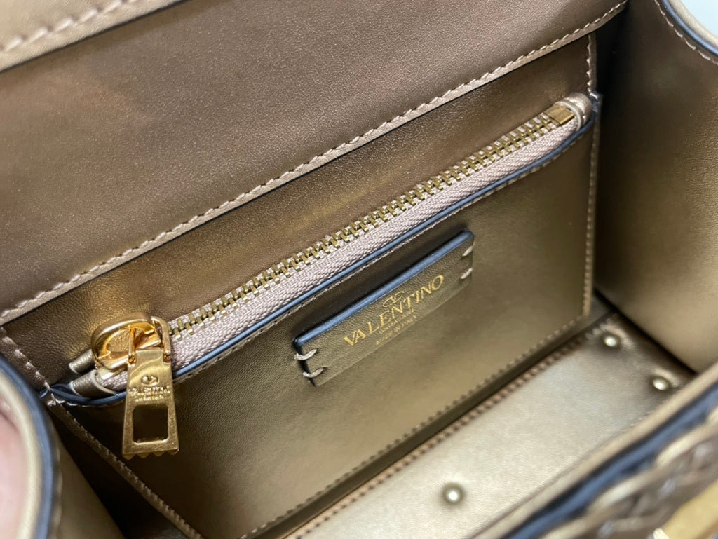 VALENTINO Garavani VSLING Palm-Grain Calfskin Small Top Handle Bag