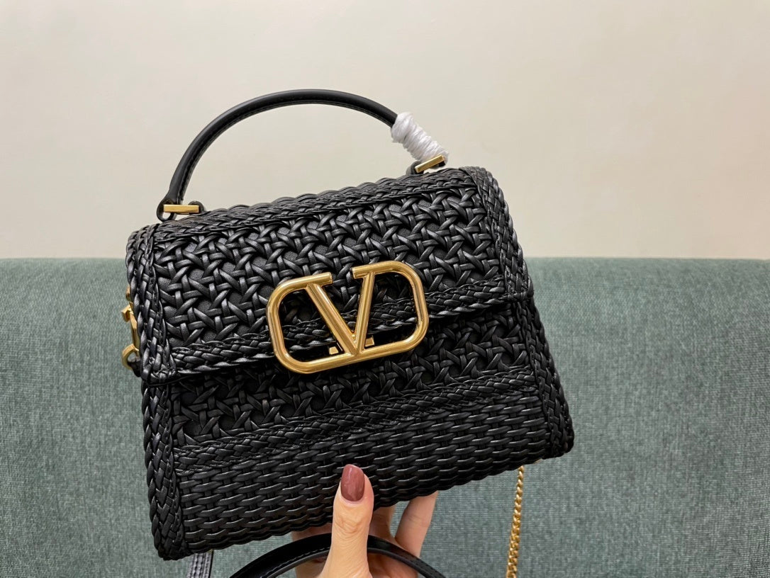 VALENTINO Garavani VSLING Palm-Grain Calfskin Small Top Handle Bag