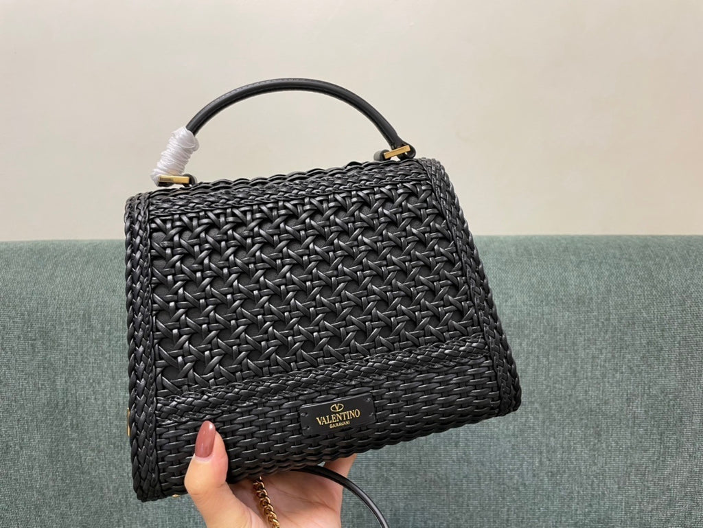 VALENTINO Garavani VSLING Palm-Grain Calfskin Small Top Handle Bag