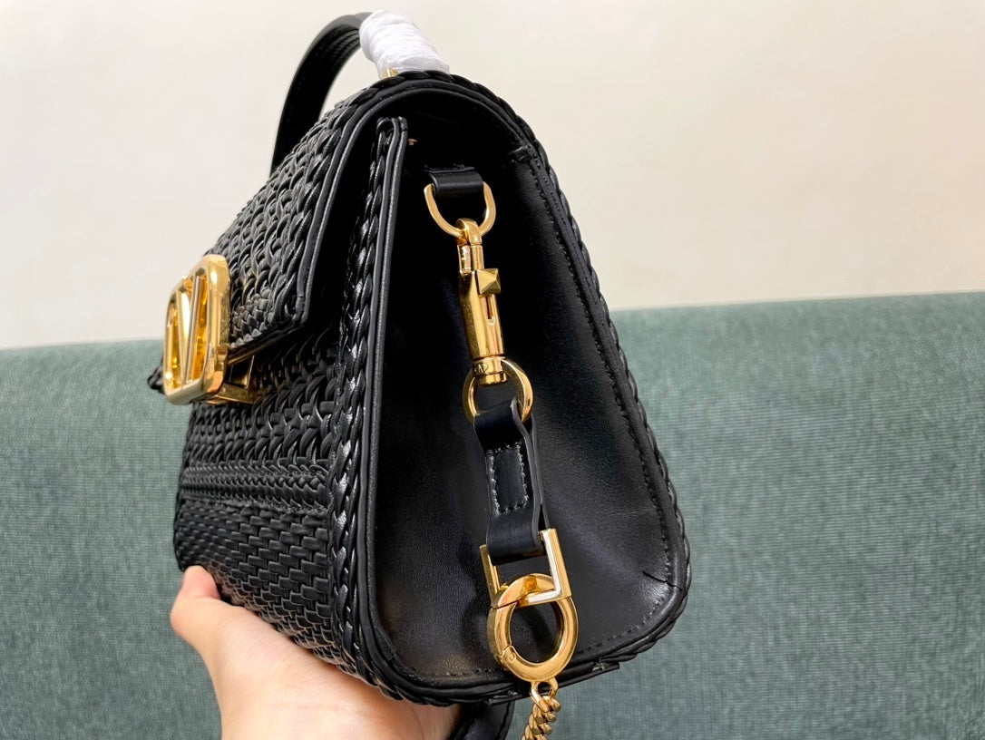 VALENTINO Garavani VSLING Palm-Grain Calfskin Small Top Handle Bag