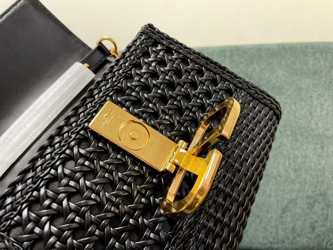 VALENTINO Garavani VSLING Palm-Grain Calfskin Small Top Handle Bag