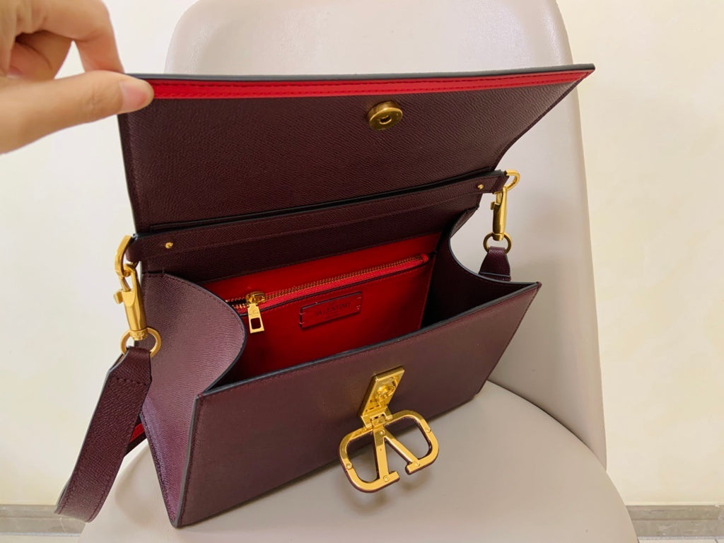VALENTINO Garavani VSLING Palm-Grain Calfskin Large Top Handle Bag