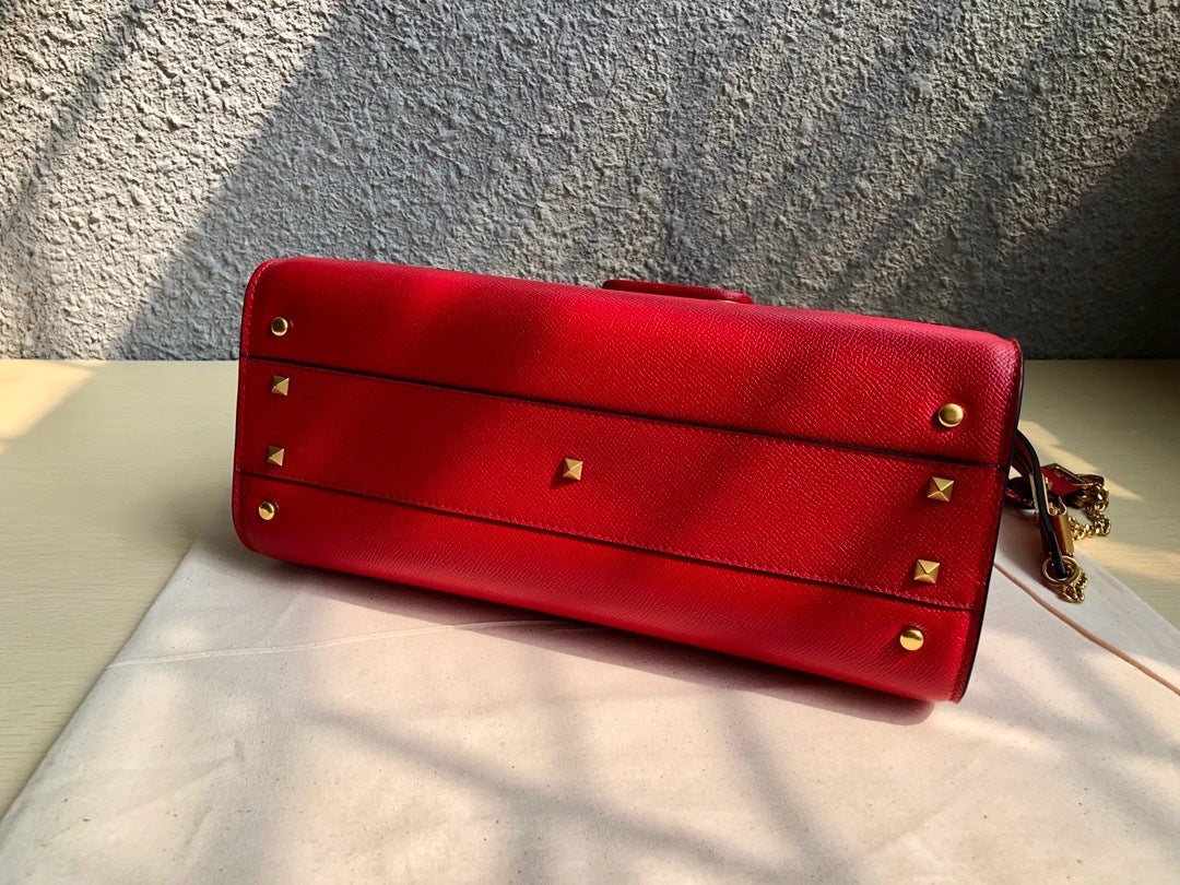 VALENTINO Garavani VSLING Palm-Grain Calfskin Large Top Handle Bag