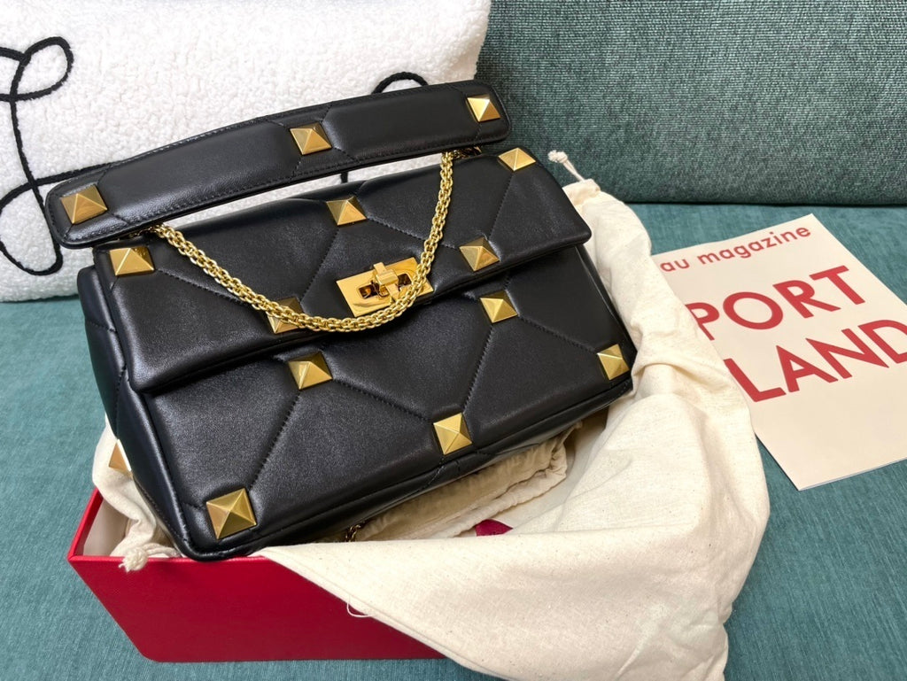VALENTINO Garavani Roman Stud Lambskin Chain Bag