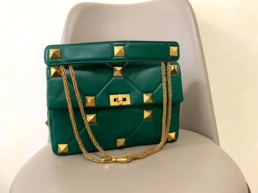 VALENTINO Garavani Roman Stud Lambskin Chain Bag