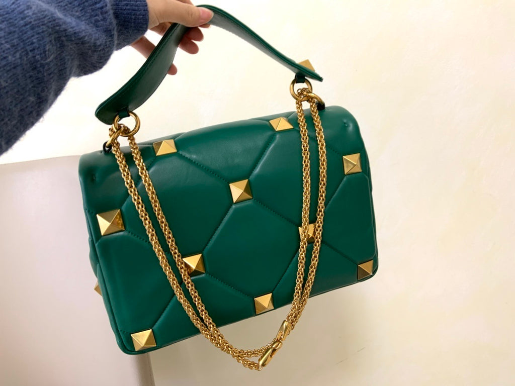 VALENTINO Garavani Roman Stud Lambskin Chain Bag
