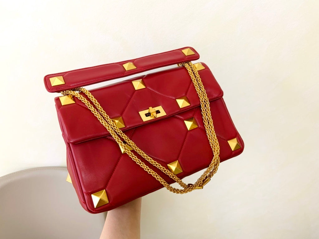 VALENTINO Garavani Roman Stud Lambskin Chain Bag