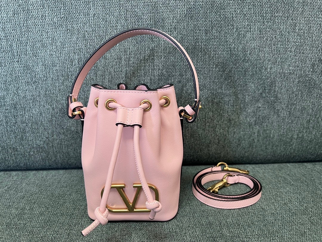 VALENTINO Garavani VLOGO Signature Embroidered Mini Bucket Bag