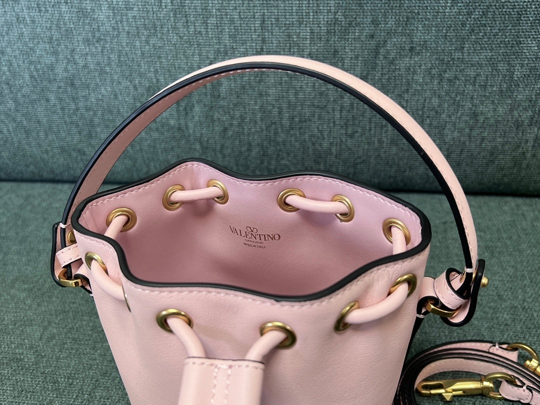 VALENTINO Garavani VLOGO Signature Embroidered Mini Bucket Bag