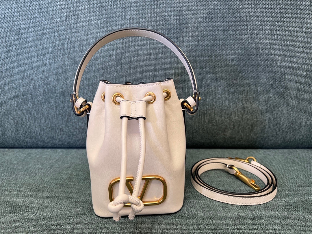 VALENTINO Garavani VLOGO Signature Embroidered Mini Bucket Bag