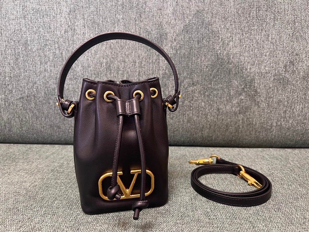 VALENTINO Garavani VLOGO Signature Embroidered Mini Bucket Bag