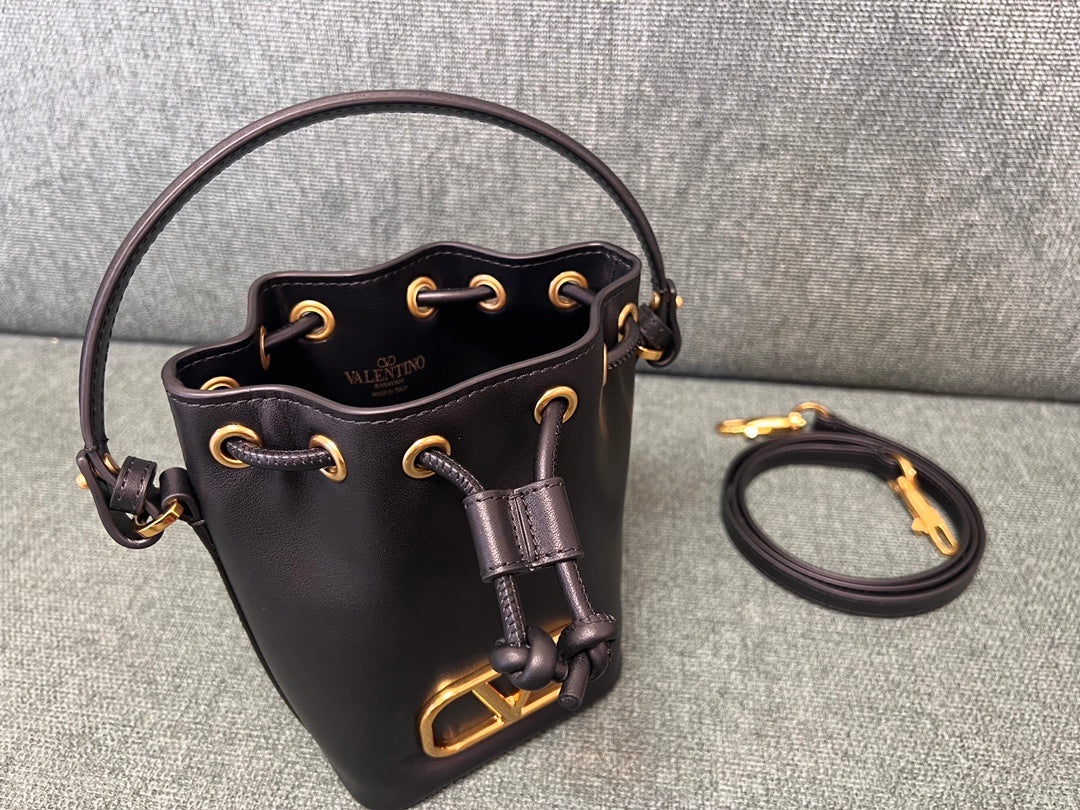 VALENTINO Garavani VLOGO Signature Embroidered Mini Bucket Bag
