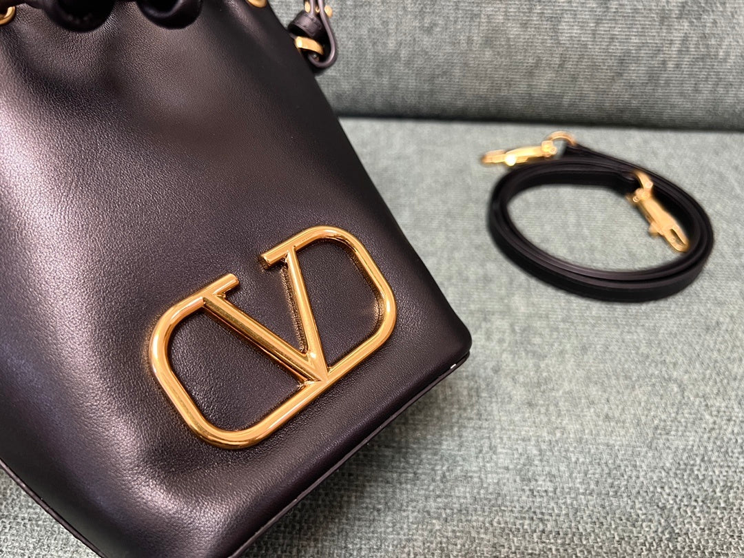 VALENTINO Garavani VLOGO Signature Embroidered Mini Bucket Bag