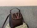 VALENTINO Large Logo Calfskin Bucket Bag