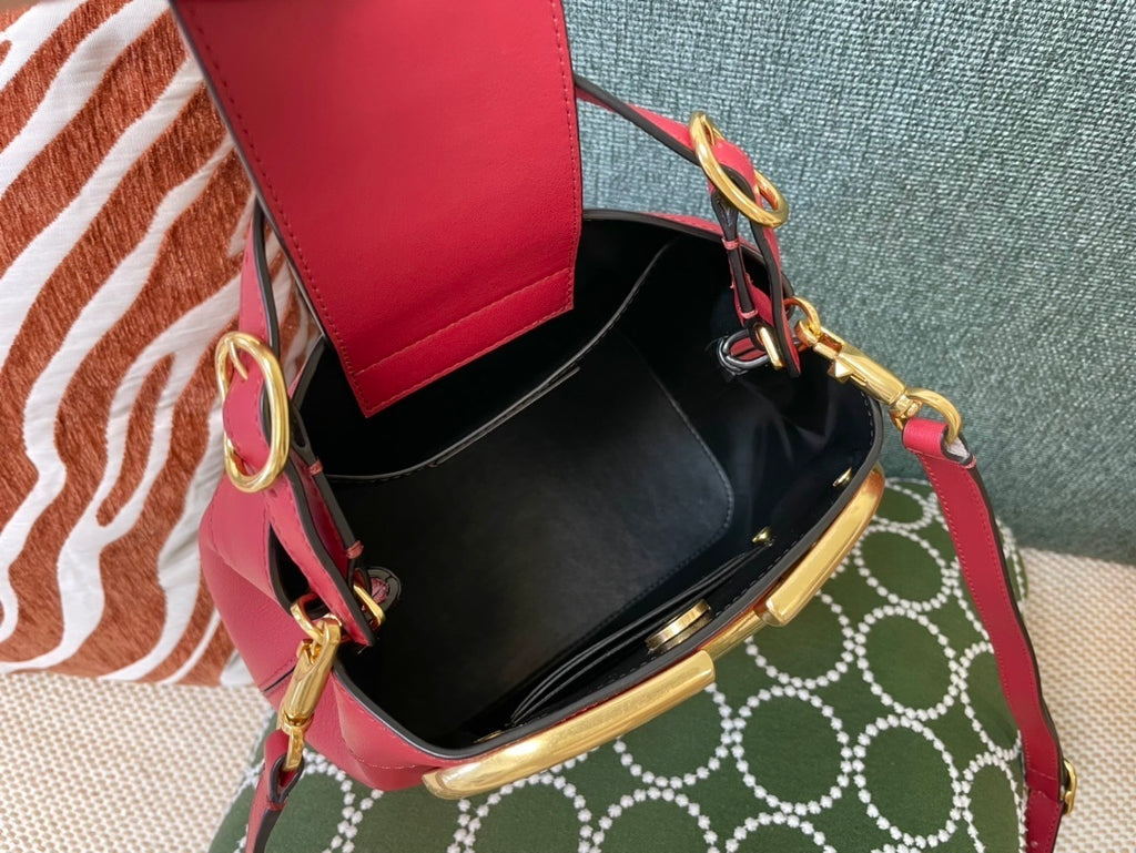 VALENTINO Large Logo Calfskin Bucket Bag