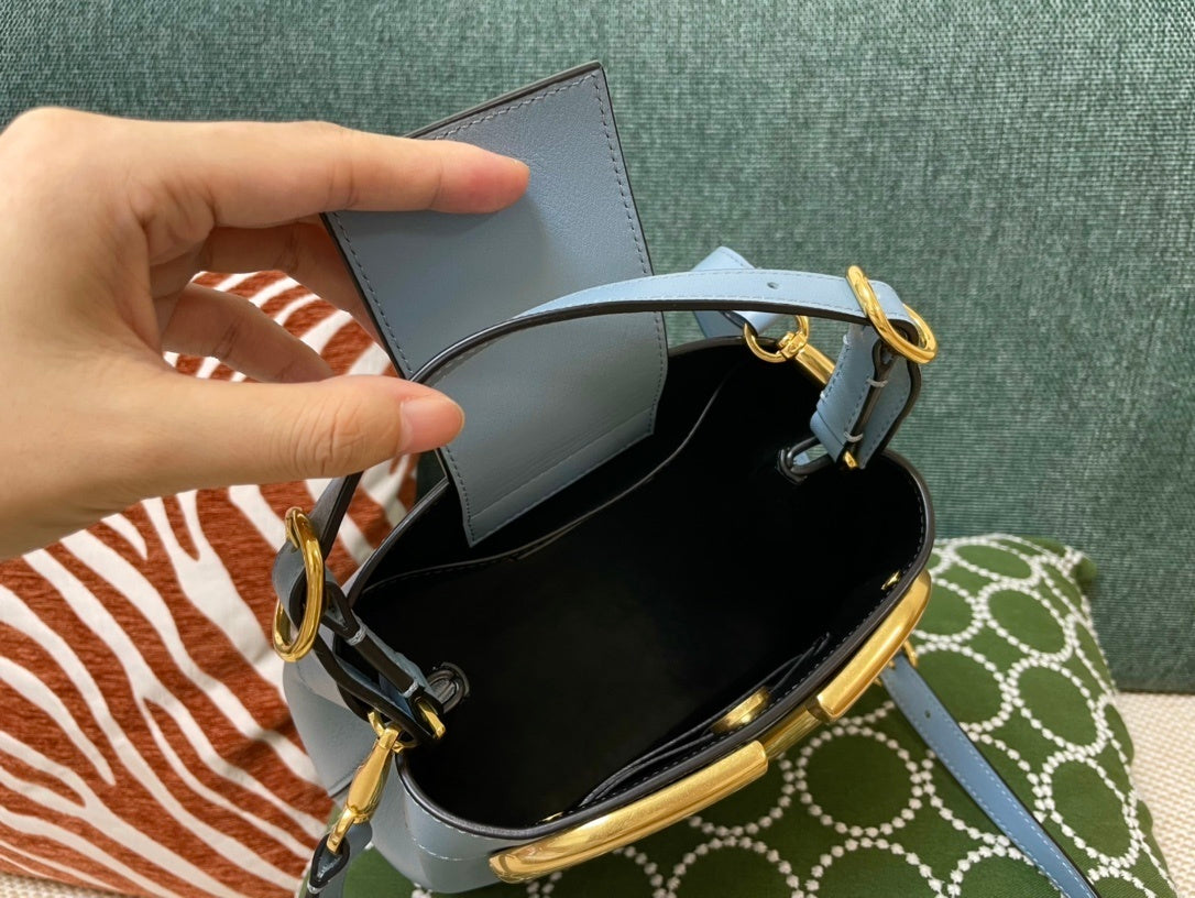 VALENTINO Large Logo Calfskin Bucket Bag