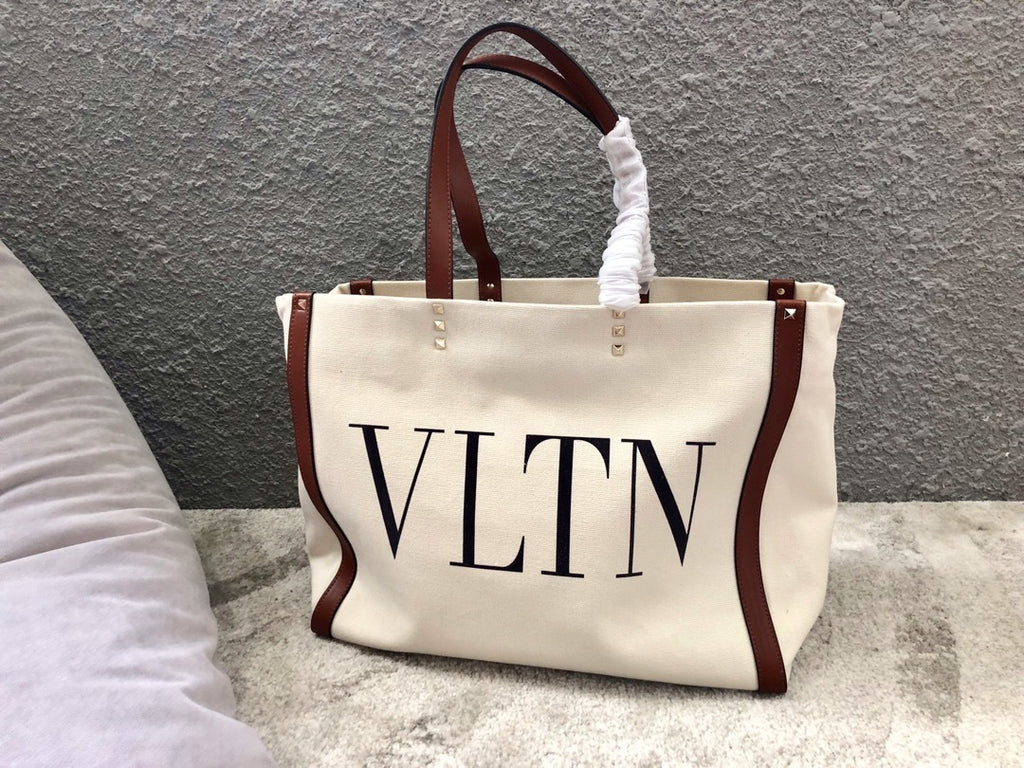 VALENTINO VLTN Logo Printed Tote Bag