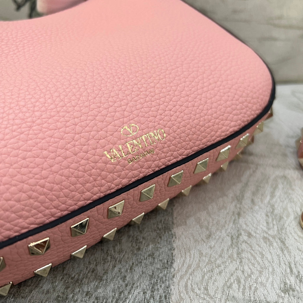 VALENTINO Garavani Rockstud Small Calfskin Hobo Bag