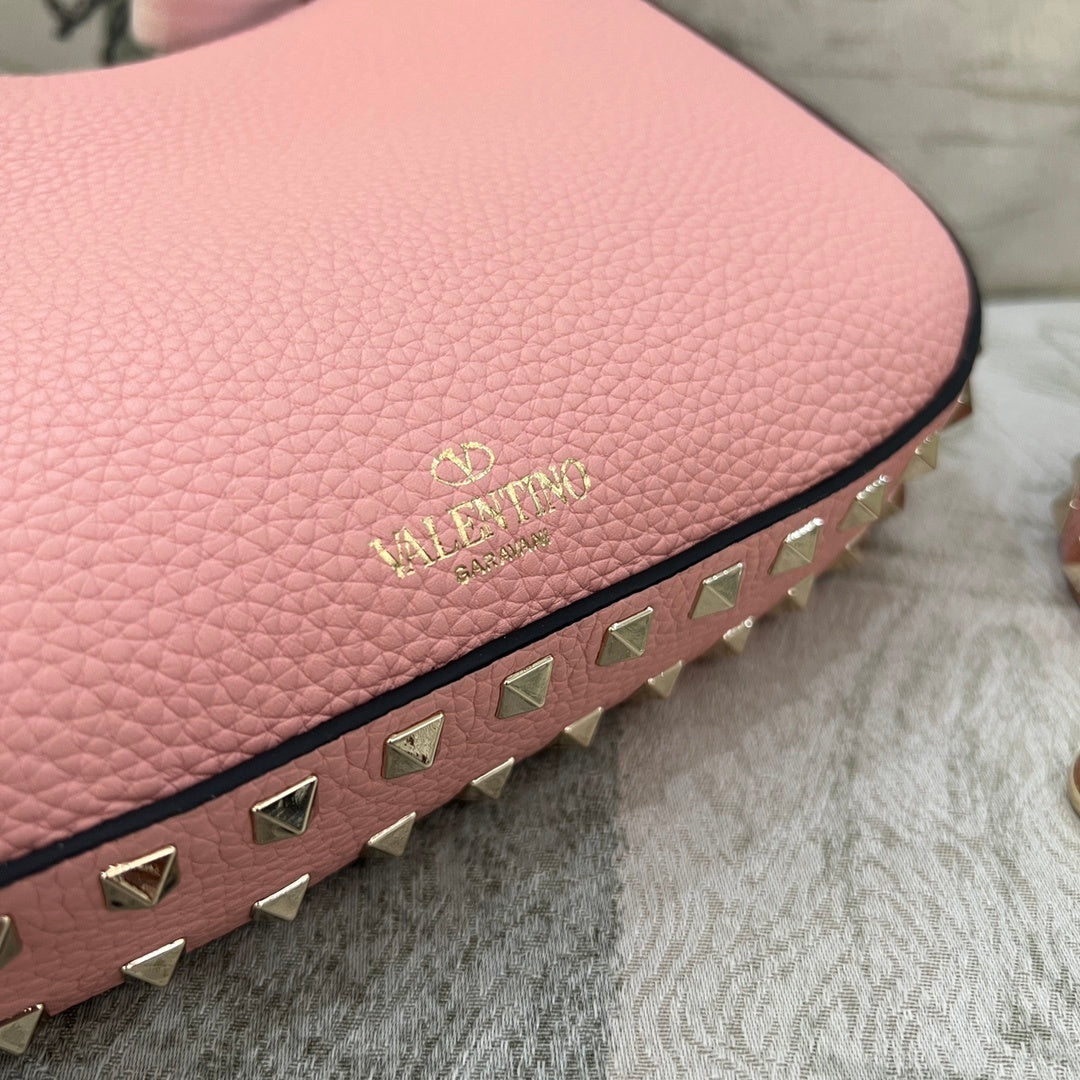 VALENTINO Garavani Rockstud Small Calfskin Hobo Bag