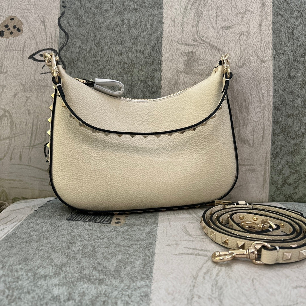 VALENTINO Garavani Rockstud Small Calfskin Hobo Bag