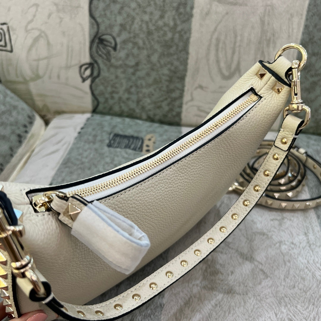 VALENTINO Garavani Rockstud Small Calfskin Hobo Bag