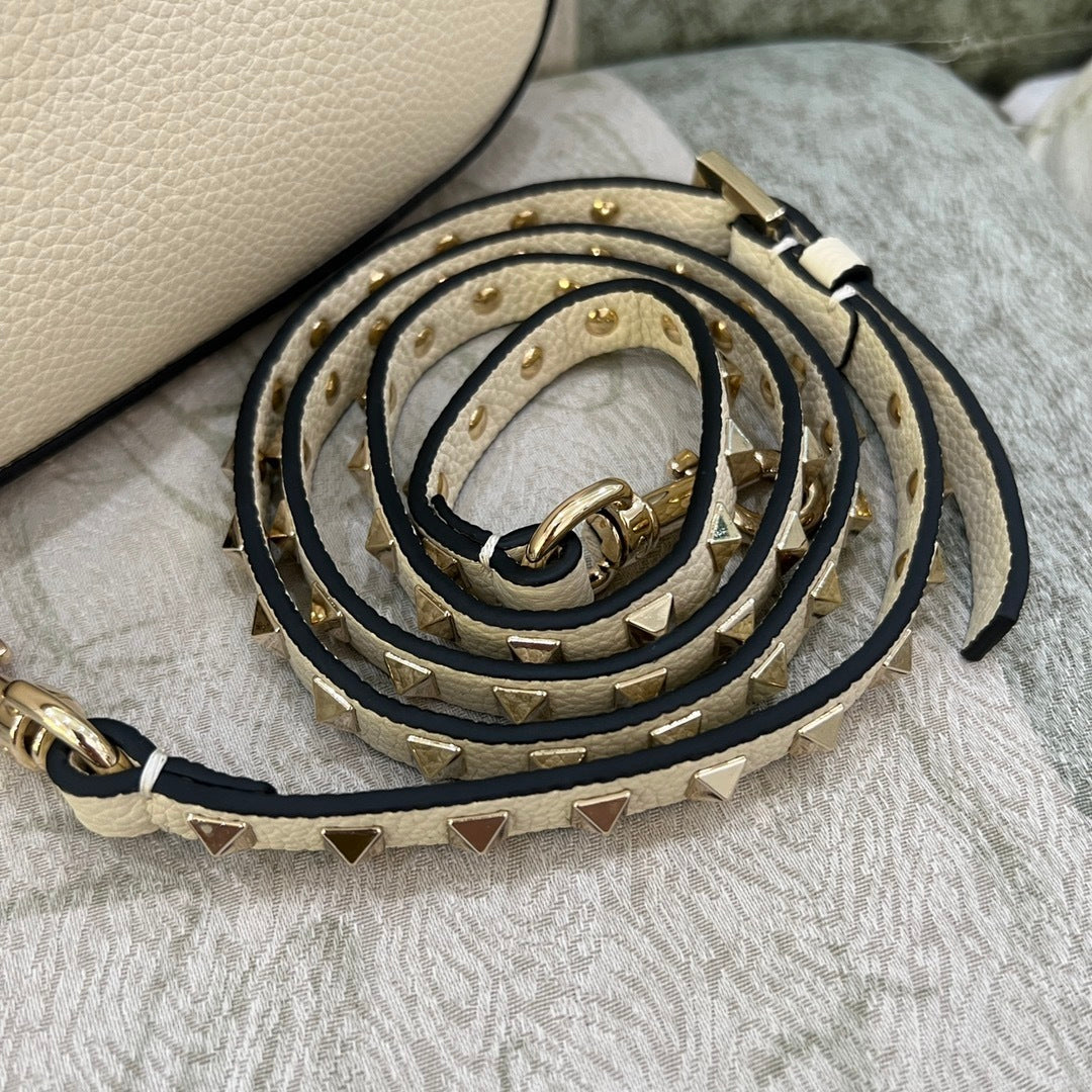 VALENTINO Garavani Rockstud Small Calfskin Hobo Bag