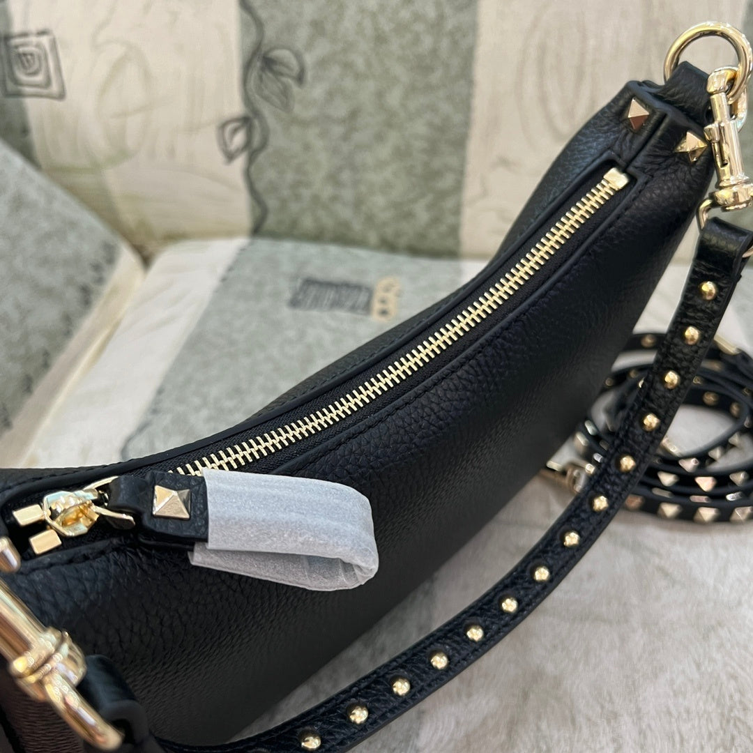 VALENTINO Garavani Rockstud Small Calfskin Hobo Bag