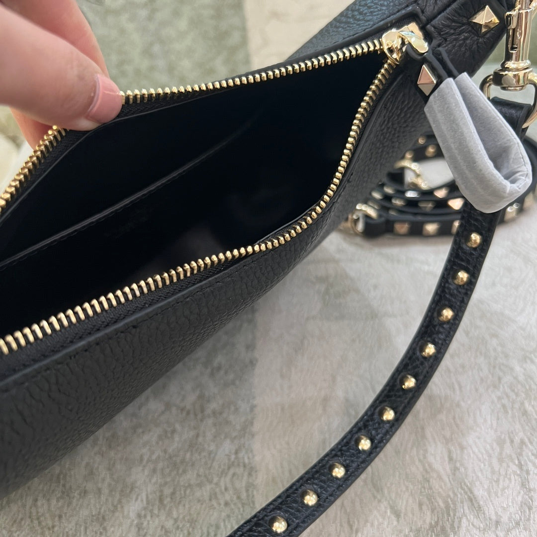 VALENTINO Garavani Rockstud Small Calfskin Hobo Bag