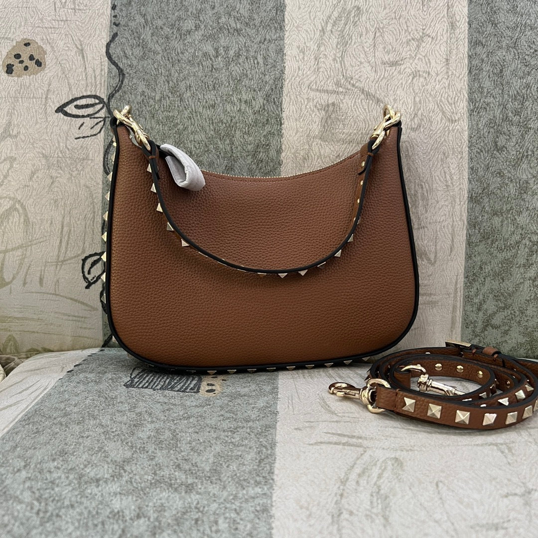 VALENTINO Garavani Rockstud Small Calfskin Hobo Bag