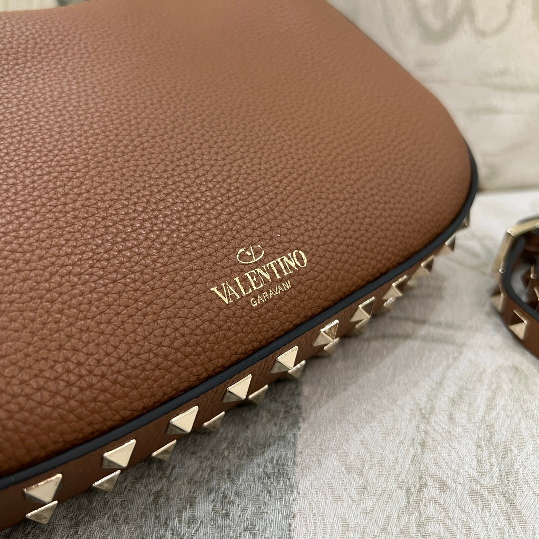 VALENTINO Garavani Rockstud Small Calfskin Hobo Bag