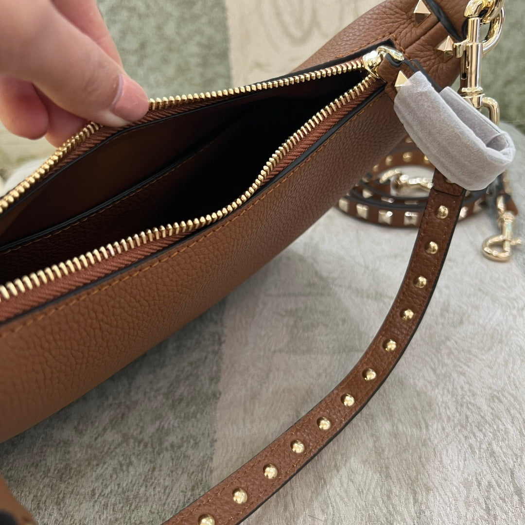 VALENTINO Garavani Rockstud Small Calfskin Hobo Bag