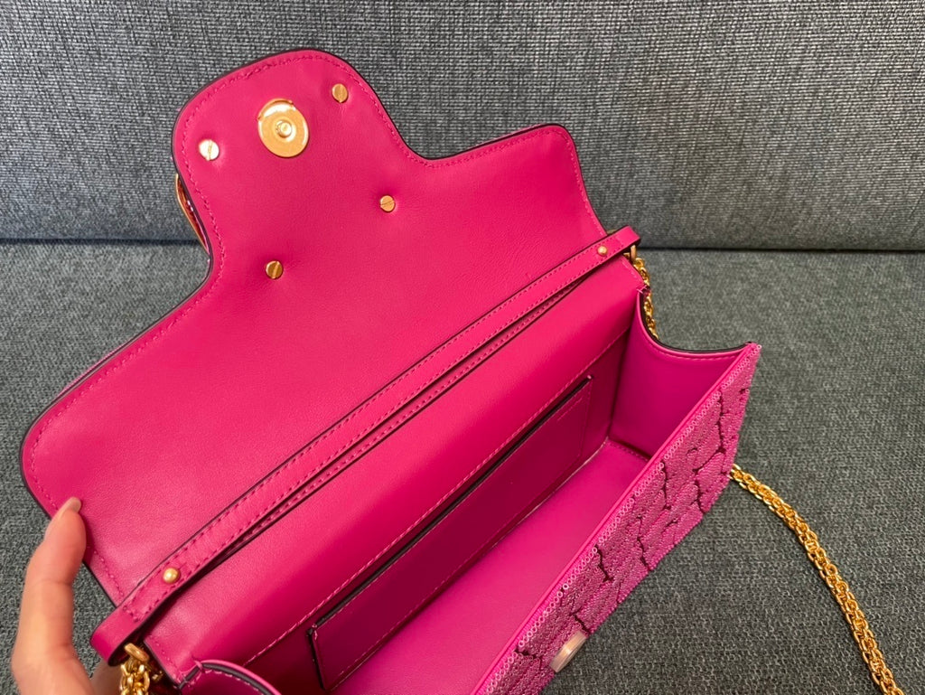VALENTINO VLogo Signature Beaded Calfskin Shoulder Bag