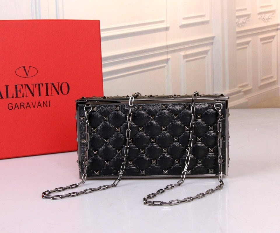VALENTINO Calfskin Box Evening Bag