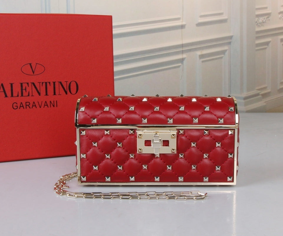 VALENTINO Calfskin Box Evening Bag