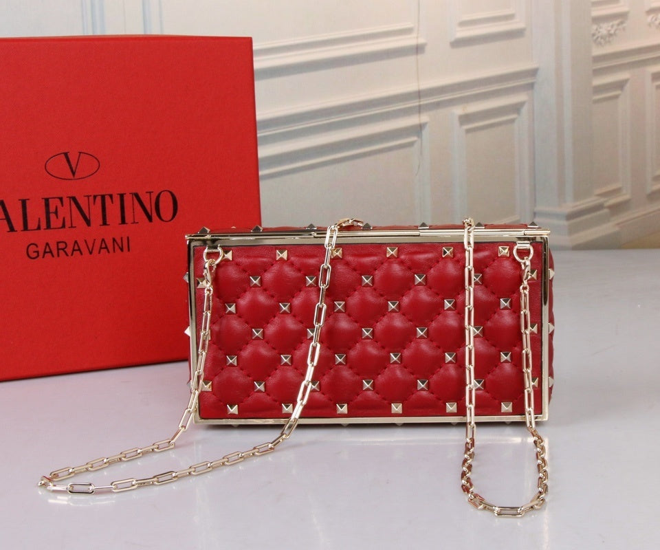 VALENTINO Calfskin Box Evening Bag
