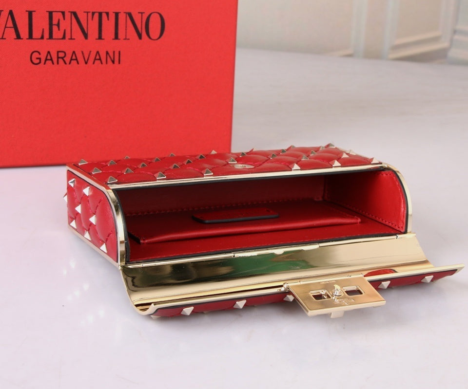VALENTINO Calfskin Box Evening Bag
