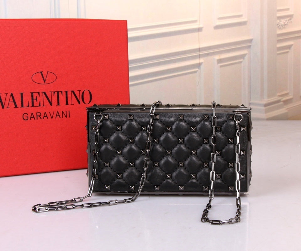 VALENTINO Calfskin Box Evening Bag