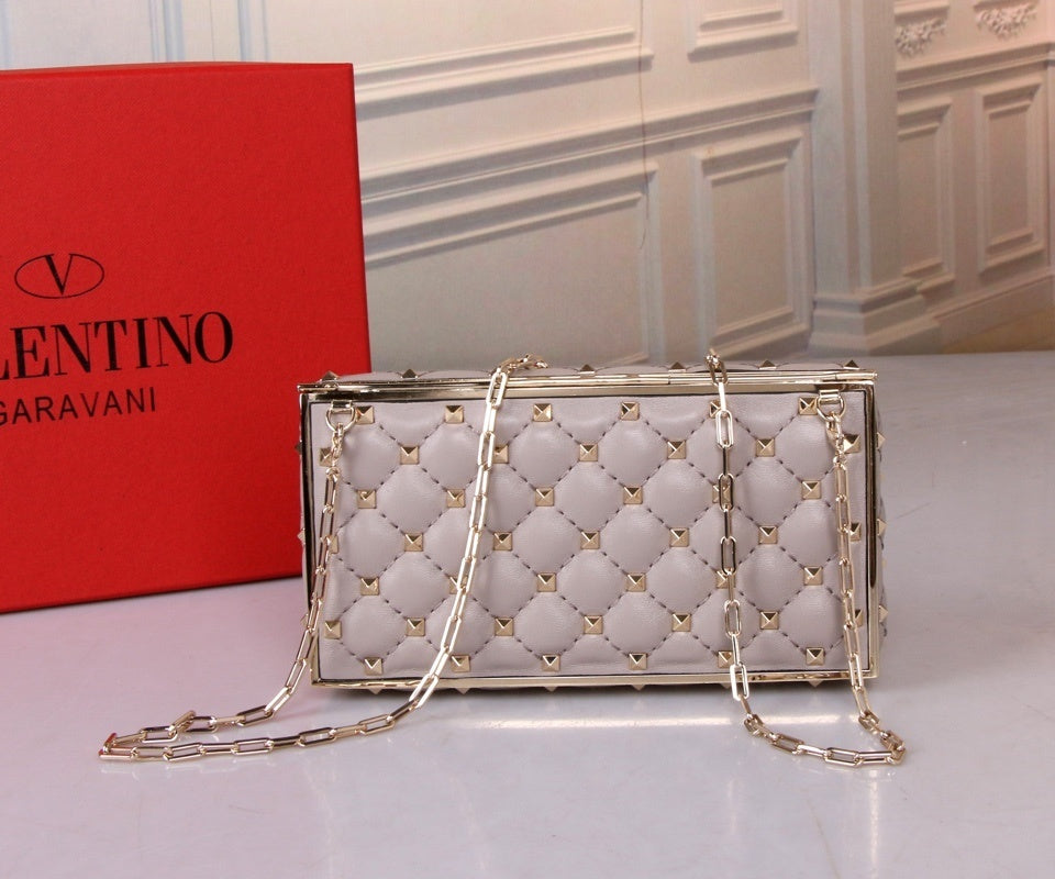 VALENTINO Calfskin Box Evening Bag