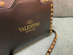VALENTINO Calfskin Textured Top Handle Bag