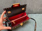 VALENTINO Calfskin Textured Top Handle Bag