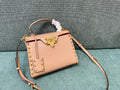 VALENTINO Calfskin Textured Top Handle Bag